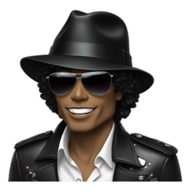 Michael jackson with black hat white skin and sunglasses sticker