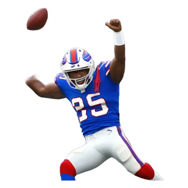 Bills fan jumping through folding table  sticker