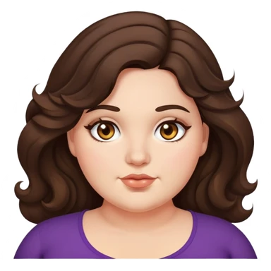 Plus size girl with wavy dark brown hair and hazel eyes sticker