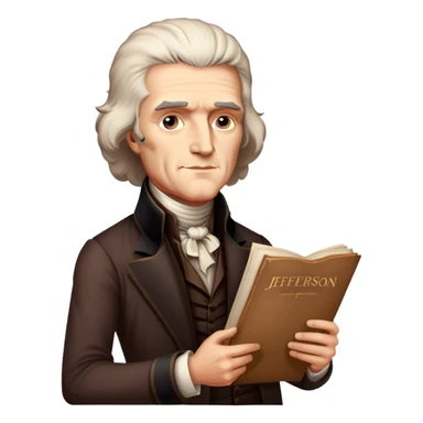 Thomas Jefferson holding declaration of independence sticker