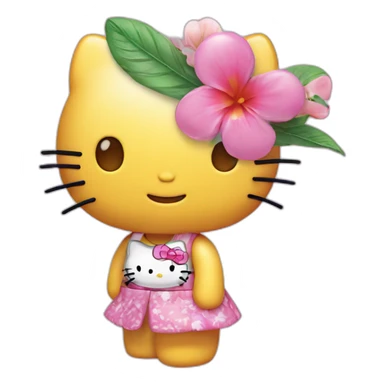 Hello Kitty avec une fleur de Miami sticker