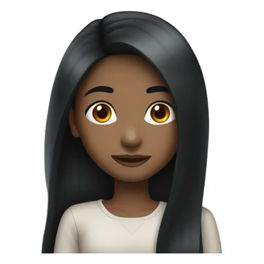 Straight long black hair girl sticker