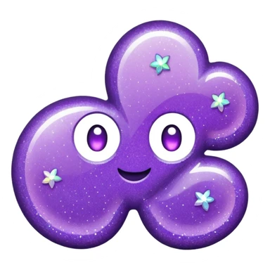glitter purple lucky sticker