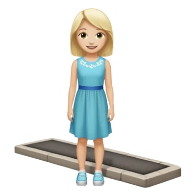 generate an emoji a blond girl next to a kerb sticker