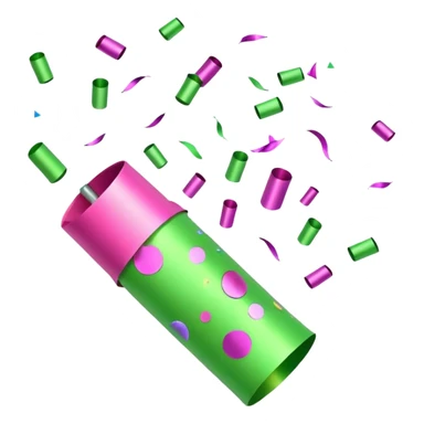 light green and pink party poppers and confetti sticker