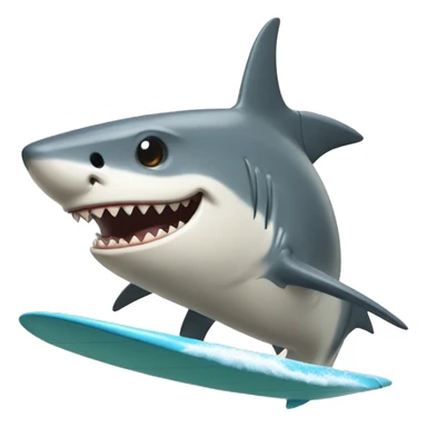 Surfing shark sticker