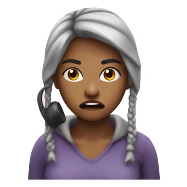 Angry girl call phone sticker