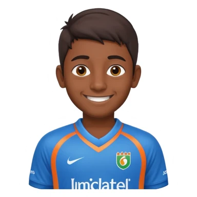 an indian boy wearing indian cricket jersey sticker
