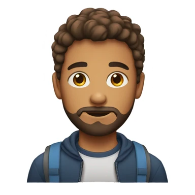 Teenage with little beard with ovel face  sticker