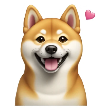 Shiba inu smiling face with hearts sticker