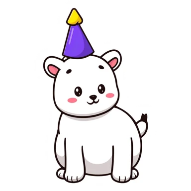party animal with party hat sticker