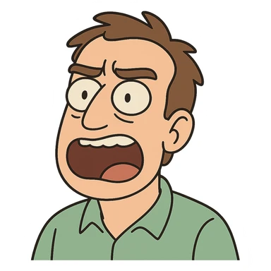 a man's face, animated style, saying something, only face visible sticker