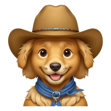 Dog in cowboy hat smiling sticker
