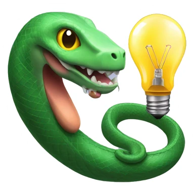 Snake with a lightbulb in its mouth and a battery for a tail sticker
