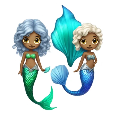 ￼ Berlin and Aviv as mermaids ￼ sticker