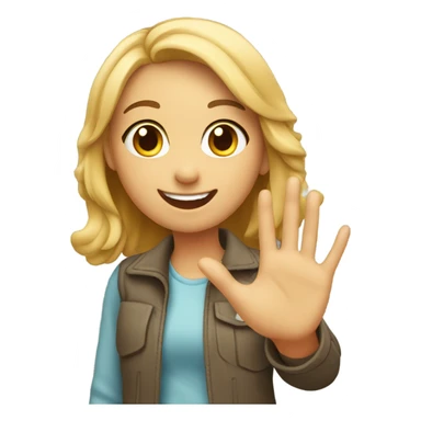 Girl waving hi sticker