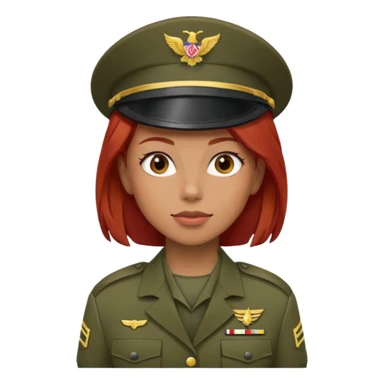 Female Soldier red hair sticker