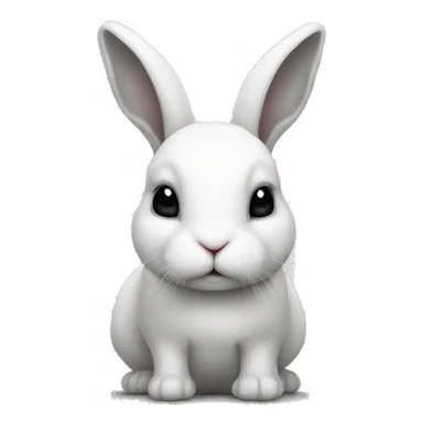White bunny with black cheecks, forehead and bottom sticker
