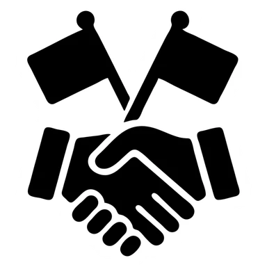 handshake with flags sticker