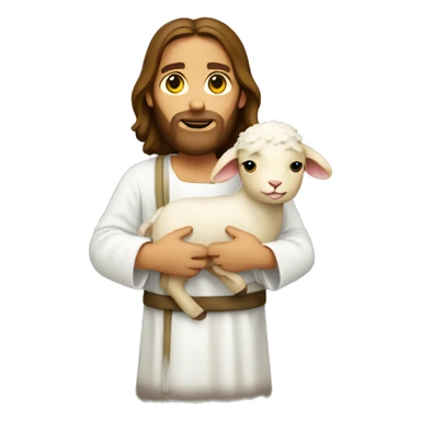 Jesus holding lamb over shoulders sticker