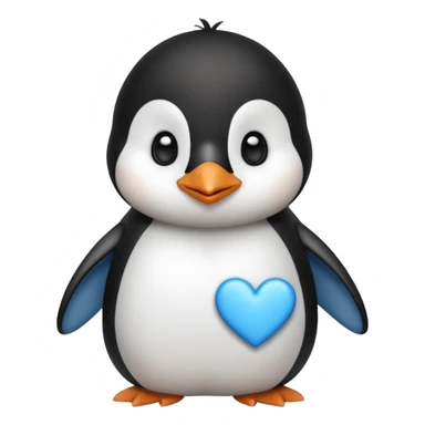loving cute penguin whit blue hearts around him sticker