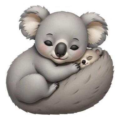 meme-worthy-cute-sleeping-koala-portrait-emoji,-head-resting-peacefully-with-a-contented-smile,-showcasing-a-cuddly-build-and-a-luxuriously-soft-grey-fur,-eyes-closed-in-a-serene,-restful-snooze,-simplified-yet-hilariously-adorable-features,-sleeping cute sticker