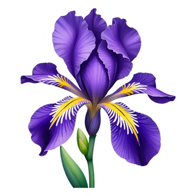 blue flag iris flower sticker