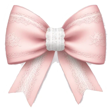 light pink bow with white lace  sticker