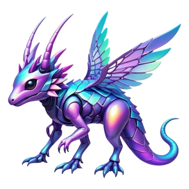 Futuristic complex iridescent aesthetic-scenery-Fakémon-creature sticker