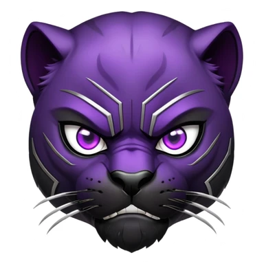 black panther with purple eyes, angry face sticker