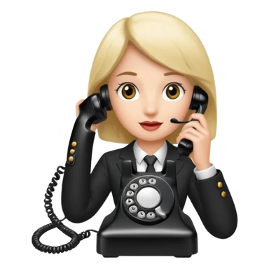 receptionist using Old Typical Phone sticker