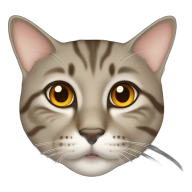 Tabby slightly brown gray cat with beige mouth and dark nose and orange golden eyes sticker