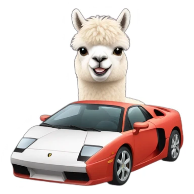 Alpaca drives sportcar  sticker