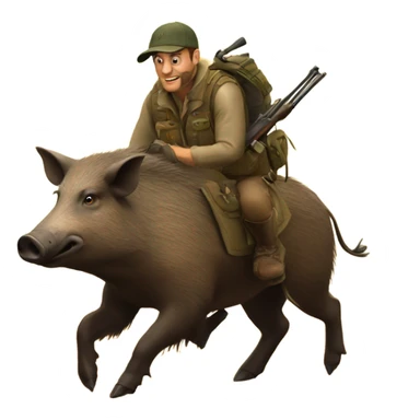 Wild boar hunting sticker