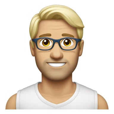 Mann, 39 Jahre, Panto-Brille taupe, schmales Gesicht, blond, blaue Augen, mid fade, Scheitel sticker