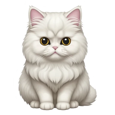 Persian cat full body sitting with black eyes sticker