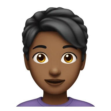 girl with middle short hair color black with a nose piercing sticker