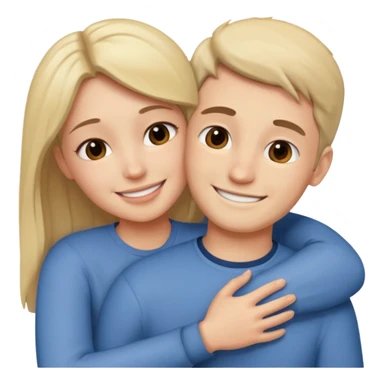 Two people hugging for comfort, one male one female sticker