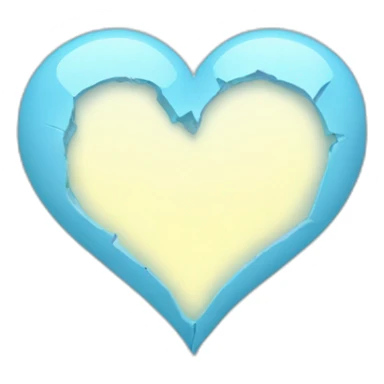 broken light blue heart sticker