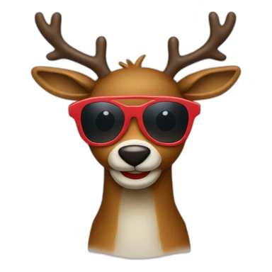 sunglasses christmas reindeer red nose sticker