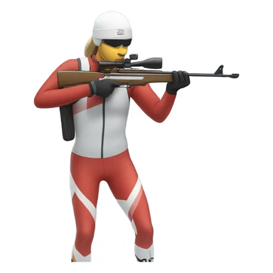 biathlete skiing and carrying rifle sticker