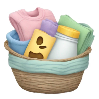 Cozy basket with laundry in pastel colors sticker