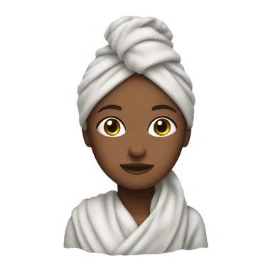 Girl wearing a hair towel sticker