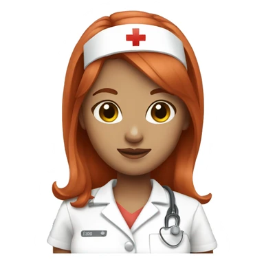 Redhead nurse with nose piercing and bangs sticker