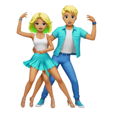 Mujer rubia bailando con hombres de cabello ne sticker