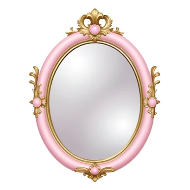 vintage rococo pale pink inflatable puffy mirror sticker