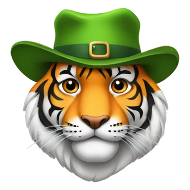 tiger in Irish hat sticker