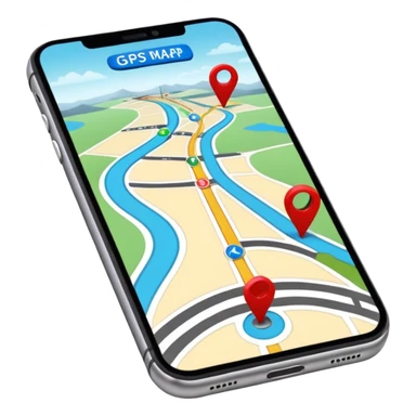 GPS map on iPhone Verticla standing sticker
