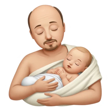 Rafael Benitez coach in his arms sleeps a baby sticker