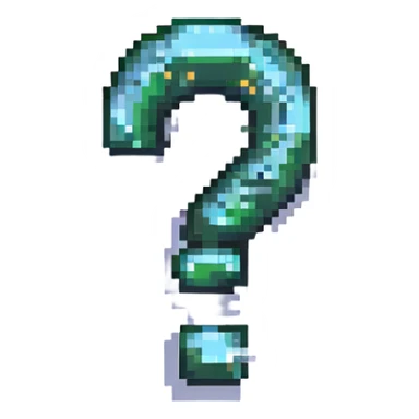 question mark icon pixel art style sticker